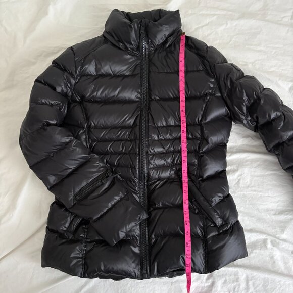 Andrew Marc Down Jacket Black Shiny Moto Zippers Puffer 650 Fill Size Small - Picture 10 of 13